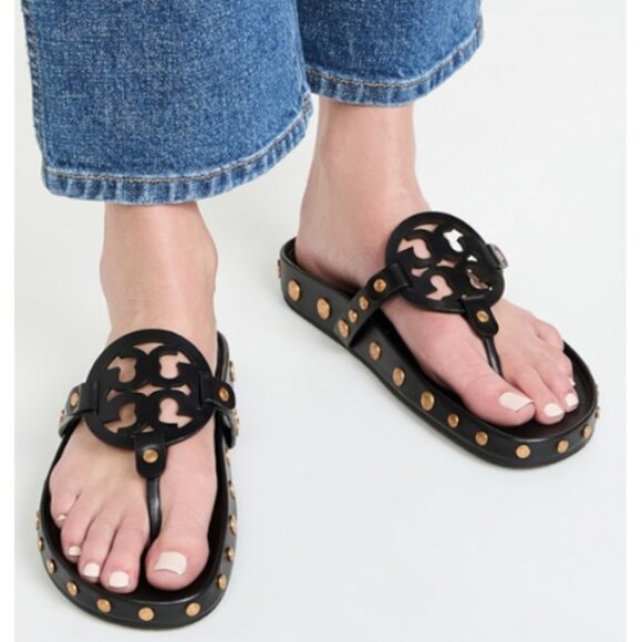 Tory Burch Miller Cloud Coin Sandals- SZ 8 - Picture 1 of 2